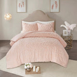 3-Piece Tufted Cotton Chenille Medallion Comforter Set Blush King/Cal King B03597076