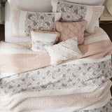 6 Piece Cotton Percale Quilt Set with Throw Pillows Blush King/Cal King B035129024