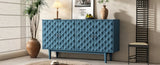 TREXM Modern 4-door Sideboard with Convex Pattern Doors and 2 Silver Handle for Living Dining GL-N715P183105M