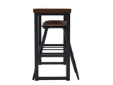 Bar Table and Chairs Set 1 Table 2 Chairs Brown 47.2"15.4"39.4" Curved Saddle Seat Bar Set 5cm 61505634