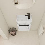 16'' Floating Wall-Mounted Vanity with Ceramic Sink & Soft-Close Cabinet Door, For Small W999P236337