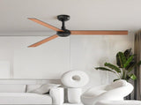 52 inch Modern Ceiling Fan with Lights,Remote Control, 3 Plywood Blades,6-Speed,Dimmable, Noiseless 64182161