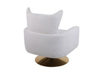 Classic Mid-Century 360-degree Swivel Accent Chair, White Teddy Fabric W1361104579