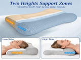 Dual Zone Support Bed Pillow, Ergonomic Pillow with Ear Cutout for Side Sleepers, Breathable Mesh 31749542
