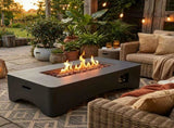 56" Propane Fire Pit, Rectangular Outdoor Gas Fire Pit 50,000 BTU, Modern Minimalist Fire W5727P464547