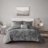 Full/Queen Velvet Comforter Set with Throw Pillow B03595916
