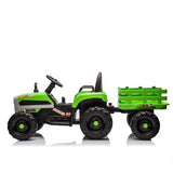 ZNTS Ride on Tractor with Trailer,24V Battery Powered Electric Tractor Toy, 200w*2motor W1578P193903