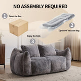 Giant Bean Bag Couch for Adults, Ultra Soft Fluffy Loveseat Bean Bag Sofa, Oversized Chase Lounge 54782712