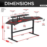 Techni Sport TS911D Gaming Desk with Shelves & Accessory Holder, Black B031P269895