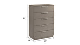 Elara Chest Two-Tone High-Gloss Marble & Lacquer Finish with Spacious Drawers and Metal-Finished G150108689