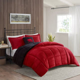 Full/Queen Plush to Sherpa Down Alternative Comforter Set B035100471
