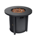 ZNTS 30inch Propane Round Fire Table 40000BTU Propane Fire Pit Table 95329613