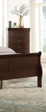 1pc Cherry Finish Five Drawers Louis Philip Chest Solid Wood Contemporary Sleek Ample Storage B011P170035