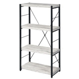 Antique White and Black 3-shelf Bookcase B062P185716