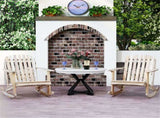 High Fanned Back Outdoor Rocker, 4.5" Wide Armrests Soothing Rocking Motion for Backyard 29305189