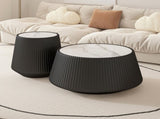 Light Sintered stone Top Cup Shape Leather Coffee modern Sofa Table for Living Room furniture W3081P367630