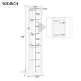 83.4"Tall Modern Corner Shelf,5 Tier Corner Bookcase with LED Light, Storage Standing Shelf Unit, N751P191709K