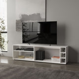 FM FURNITURE Mayo TVStand for 70" Screen with Open Storage and Melamine Finish, White B128P269887