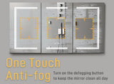 LED Bathroom Wall Cabinet, 3 Door Bathroom Mirror Cabinet, white 13234989