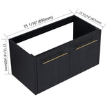 36 Inch Wall-mounted Bathroom Vanity -BVB09136BCT W999P174661