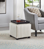 18 Inch Wide Contemporary Square CubeStorage Ottoman Bench, Storage Bench with coffee tray,coffee W2082130356