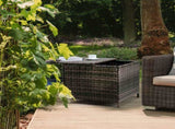 Outdoor PE Wicker Side Table with Storage, Patio Rattan End Table Square Container for Furniture 16033987