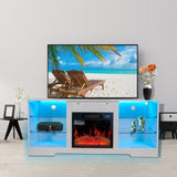 ZNTS Fireplace TV Stand With 18 Inch Electric Fireplace Heater,Modern Entertainment Center for TVs up to W1625P152180