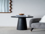 22x22x25.5" Black Round Side Table with Pedestal Base W2078P203271