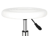 Round Stool with Lines Rotation Bar Stool White 44812868
