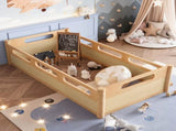Twin Size Floor Platform Bed with Full-length Guardrails, Low Profile Twin Bed Frame, No Box Spring W1580P438791