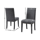 ZNTS Biony Fabric Dining Chairs with Nailhead Trim, Set of 2, Gray T2574P164548