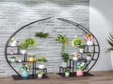 2pcs 5 Layers Semicircle Iron Wood Suitable For Garden Balcony Patio Lawn Home Decoration Plant 11920122