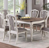 Transitional Style 1pc Dining Table Antique White w Oak Top Rectangle Table Kitchen Dining Room B011P222501