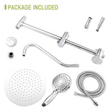 Shower Set - 10inch Overhead Shower and Hand Shower, Round Shower Set, Dual Shower Heads, Chrome W124357627