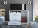 Montauk 5-Shelf Wall Mounted Shoe Cabinet with Mirror Door White B06280561