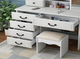 Fashion Vanity Desk with Mirror and Lights for Makeup, Vanity Mirror with Lights and Table Set with 27479800