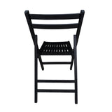 Furniture Slatted Wood Folding Special Event Chair - black, Set of 4, FOLDING CHAIR, FOLDABLE STYLE W49553509