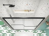 Bypass shower door, sliding door, with 1/4" tempered glass and Matted black finish 56-60"x70" W2122131032