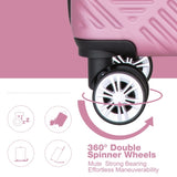4-piece ABS lightweight suitcase, 14 inch makeup box, aircraft wheels PINK W284P149258