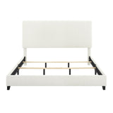 King Size White Boucle Upholstered Platform Bed B108P160257