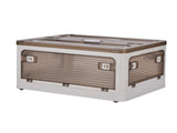 Folding Storage Bins with 5 Side Entry Access - White Color Collapsible Organizer Containers 90039364