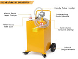 30 Gallon Gas Caddy Tank Storage Drum Gasoline Diesel Fuel Transfer with universal wheel Bright 68069886