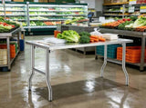 300 lbs Load Capacity Folding Commercial Prep Table, 48 x 24 Inch Stainless Steel Workstation, 95577285