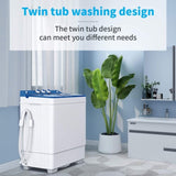 ZNTS Twin Tub with Built-in Drain Pump XPB65-2288S 26Lbs Semi-automatic Twin Tube Washing Machine for 73805830