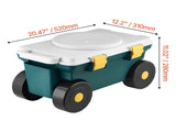 Rolling Garden Cart with Seat, 2-in-1 Storage Stool, 275 lbs Capacity, Large Wheels, for Yard 79108160
