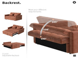 Corduroy Double Sleeper Sofa With Pull-Out Bed, 2 Pillows & Side Storage Pocket 16204161