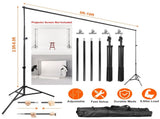 Adjustable Photo Backdrop Stand, 510ft Crossbar & 2.56.5ft Support Stands, AluminumIron 12065229