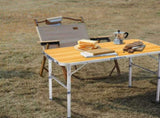 3ft Aluminum Alloy Folding Table wood grain color 14252439
