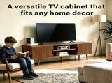 Fluted TV Stands for Living Room, 54.3" Mid Century Modern Entertainment Center, TV Console with W3204P469395