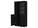 Sutton 2-Door Bookcase, Storage with Multi-Level Shelves and Double Door Design B128P176163
